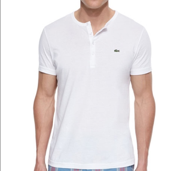 Lacoste Other - Lacoste White Henley Tee EUC